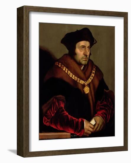 Portrait of Sir Thomas More (1478-1535)-Hans Holbein the Younger-Framed Giclee Print