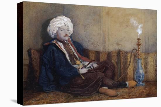 Portrait of Sir Thomas Phillips in Eastern Costume, Reclining with a Hookah-Richard Dadd-Stretched Canvas