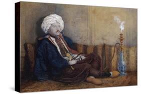 Portrait of Sir Thomas Phillips in Eastern Costume, Reclining with a Hookah-Richard Dadd-Stretched Canvas