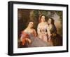 Portrait of Sisters Countess Elizaveta Salias De Tournemire, Sophia Sukhovo-Kobylina, 1847-Pimen Nikitich Orlov-Framed Giclee Print