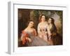 Portrait of Sisters Countess Elizaveta Salias De Tournemire, Sophia Sukhovo-Kobylina, 1847-Pimen Nikitich Orlov-Framed Giclee Print