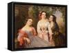 Portrait of Sisters Countess Elizaveta Salias De Tournemire, Sophia Sukhovo-Kobylina, 1847-Pimen Nikitich Orlov-Framed Stretched Canvas