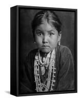 Portrait of Small Girl in Costume, Who is Native American Navajo Princess-Emil Otto Hoppé-Framed Stretched Canvas