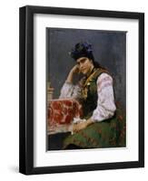 Portrait of Sofia Dragomirova-Lukomskaya, 1889-Ilya Yefimovich Repin-Framed Premium Giclee Print