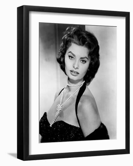 Portrait of Sophia Loren, c.1957-null-Framed Photo