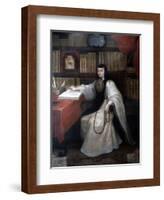 Portrait of Sor Juana Ines De La Cruz, 1750-Miguel Cabrera-Framed Giclee Print