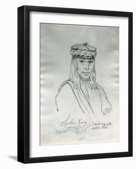 Portrait of Spokan Garry Head Chief of the Spokan Tribe-Gustav Sohon-Framed Giclee Print