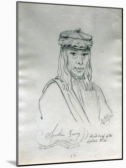 Portrait of Spokan Garry Head Chief of the Spokan Tribe-Gustav Sohon-Mounted Giclee Print