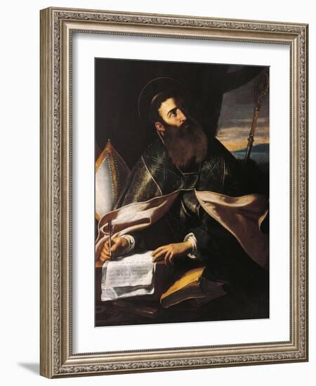 Portrait of St. Augustine of Hippo-Cecco Del Caravaggio-Framed Giclee Print