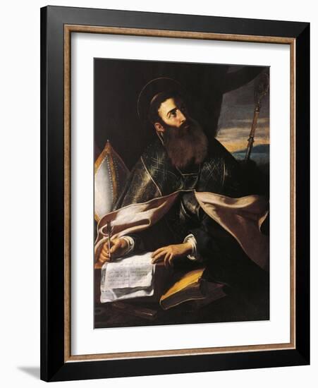 Portrait of St. Augustine of Hippo-Cecco Del Caravaggio-Framed Giclee Print