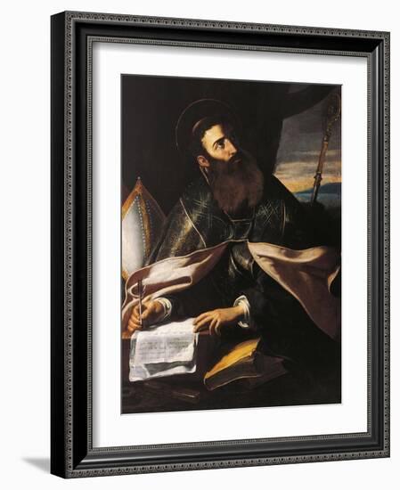 Portrait of St. Augustine of Hippo-Cecco Del Caravaggio-Framed Giclee Print