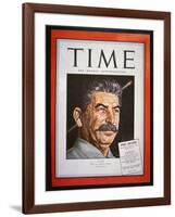 Portrait of Stalin on the Cover of 'Time' Magazine, 1945 (Colour Litho)-American-Framed Giclee Print