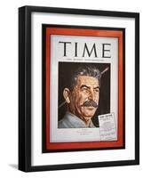 Portrait of Stalin on the Cover of 'Time' Magazine, 1945 (Colour Litho)-American-Framed Giclee Print