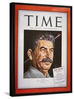 Portrait of Stalin on the Cover of 'Time' Magazine, 1945 (Colour Litho)-American-Stretched Canvas