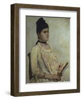 Portrait of Stepdaughter Giulia Marinelli, 1889-Giovanni Fattori-Framed Giclee Print