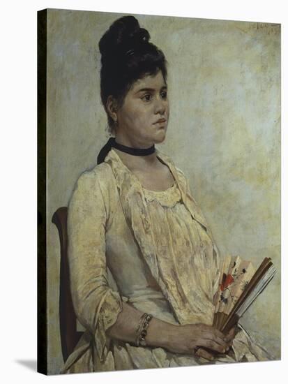 Portrait of Stepdaughter Giulia Marinelli, 1889-Giovanni Fattori-Stretched Canvas