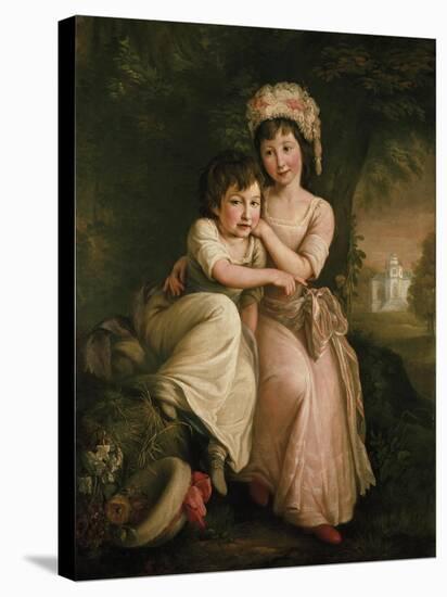 Portrait of Stephen Peter and Mary Anne Rigaud as Children-John Francis Rigaud-Stretched Canvas