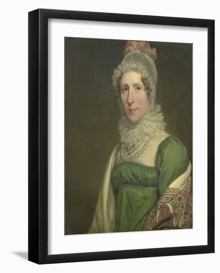 Portrait of Suzanna Maria Crommelin, Wife of Egbert Johannes Koch-Charles Howard Hodges-Framed Art Print