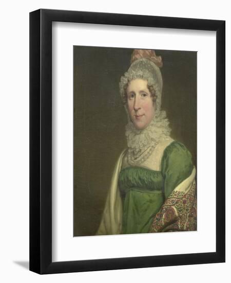 Portrait of Suzanna Maria Crommelin, Wife of Egbert Johannes Koch-Charles Howard Hodges-Framed Art Print