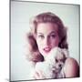 Portrait of Swedish Born Actress Anita Ekberg Holding Small Dog-Allan Grant-Mounted Premium Photographic Print