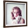 Portrait of Swedish Born Actress Anita Ekberg Holding Small Dog-Allan Grant-Framed Premium Photographic Print