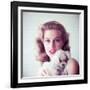 Portrait of Swedish Born Actress Anita Ekberg Holding Small Dog-Allan Grant-Framed Premium Photographic Print