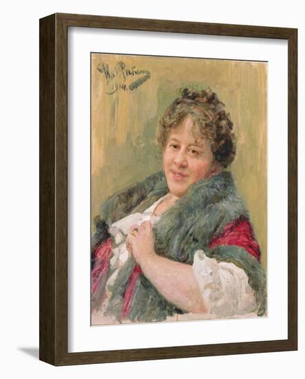 Portrait of Tatiana Olga Shchepkina-Kupernik (1874-1952) 1914-Ilya Efimovich Repin-Framed Giclee Print