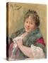 Portrait of Tatiana Olga Shchepkina-Kupernik (1874-1952) 1914-Ilya Efimovich Repin-Stretched Canvas