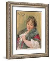 Portrait of Tatiana Olga Shchepkina-Kupernik (1874-1952) 1914-Ilya Efimovich Repin-Framed Giclee Print