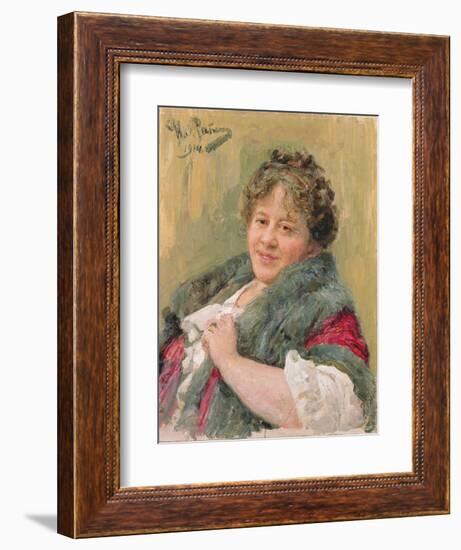 Portrait of Tatiana Olga Shchepkina-Kupernik (1874-1952) 1914-Ilya Efimovich Repin-Framed Giclee Print