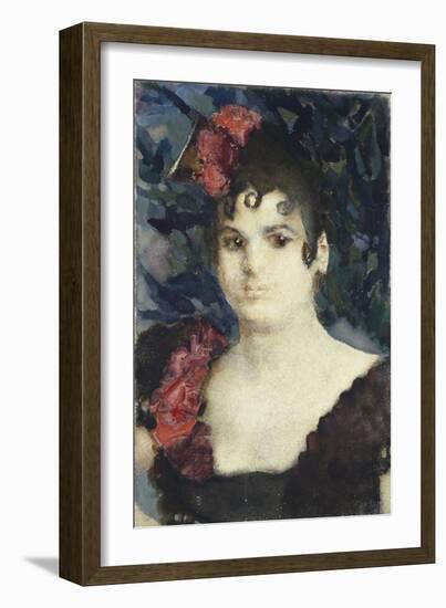 Portrait of Tatyana Lyubatovich as Carmen, 1890S-Mikhail Alexandrovich Vrubel-Framed Giclee Print