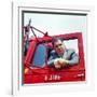 Portrait of Teamsters Union Pres. Jimmy Hoffa Leaning Out Window of Red Truck-Hank Walker-Framed Premium Photographic Print