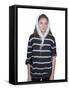Portrait of Teenage Girl (16-17) on White Background-Bojan Brecelj-Framed Stretched Canvas