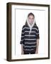 Portrait of Teenage Girl (16-17) on White Background-Bojan Brecelj-Framed Photographic Print