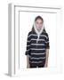 Portrait of Teenage Girl (16-17) on White Background-Bojan Brecelj-Framed Photographic Print