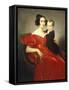 Portrait of Teresa Zumali Marsili with Her Son Giuseppe-Francesco Hayez-Framed Stretched Canvas