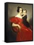 Portrait of Teresa Zumali Marsili with Her Son Giuseppe-Francesco Hayez-Framed Stretched Canvas