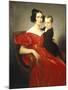 Portrait of Teresa Zumali Marsili with Her Son Giuseppe-Francesco Hayez-Mounted Giclee Print