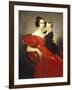 Portrait of Teresa Zumali Marsili with Her Son Giuseppe-Francesco Hayez-Framed Giclee Print