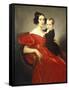 Portrait of Teresa Zumali Marsili with Her Son Giuseppe-Francesco Hayez-Framed Stretched Canvas