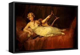 Portrait of the 10th Marquesa De Santa Cruz as the Muse, Euterpe, 1805-Francisco de Goya-Framed Stretched Canvas