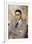 Portrait of the Actor, Ramon Pena, Half-Length, Wearing a Grey Suit-Joaquín Sorolla y Bastida-Framed Giclee Print