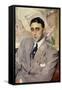 Portrait of the Actor, Ramon Pena, Half-Length, Wearing a Grey Suit-Joaquín Sorolla y Bastida-Framed Stretched Canvas