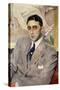 Portrait of the Actor, Ramon Pena, Half-Length, Wearing a Grey Suit-Joaquín Sorolla y Bastida-Stretched Canvas