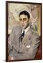 Portrait of the Actor, Ramon Pena, Half-Length, Wearing a Grey Suit-Joaquín Sorolla y Bastida-Framed Giclee Print