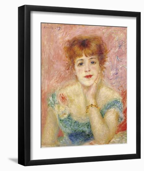 Portrait of the Actress Jeanne Samary-Pierre-Auguste Renoir-Framed Premium Giclee Print