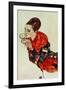 Portrait of the Actress Marga Boerner with Compact, 1917-Egon Schiele-Framed Giclee Print