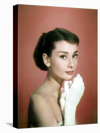 Portrait of the American Actress Audrey Hepburn, Photo for Promotion of Film Sabrina, 1954-null-Stretched Canvas