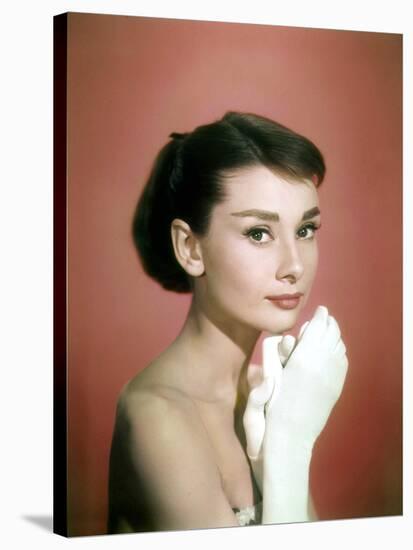 Portrait of the American Actress Audrey Hepburn, Photo for Promotion of Film Sabrina, 1954-null-Stretched Canvas