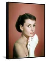 Portrait of the American Actress Audrey Hepburn, Photo for Promotion of Film Sabrina, 1954-null-Framed Stretched Canvas